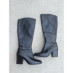 Born Esla Zip Knee High Tall Heeled Boots Women's size 10 M Black